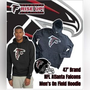 47’Brand Heavy Weight NFL Atlanta Falcons Men's On Field Hoodie Size XXL (Black)